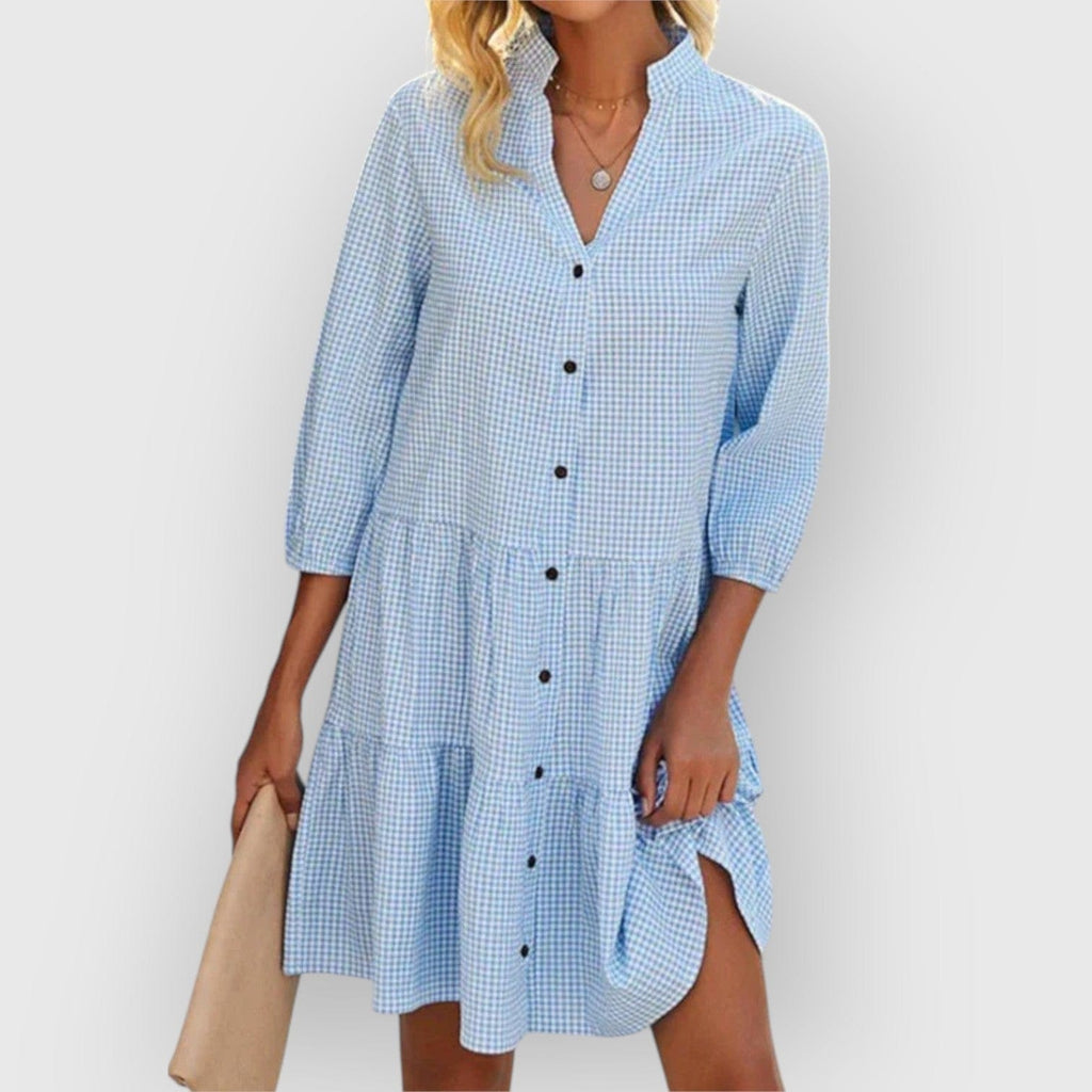 Cassandra – Button-Front Tiered Summer Dress
